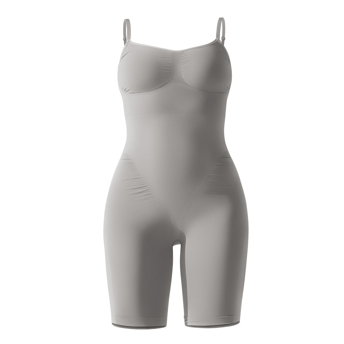 Gray shapewear bodysuit on a white background