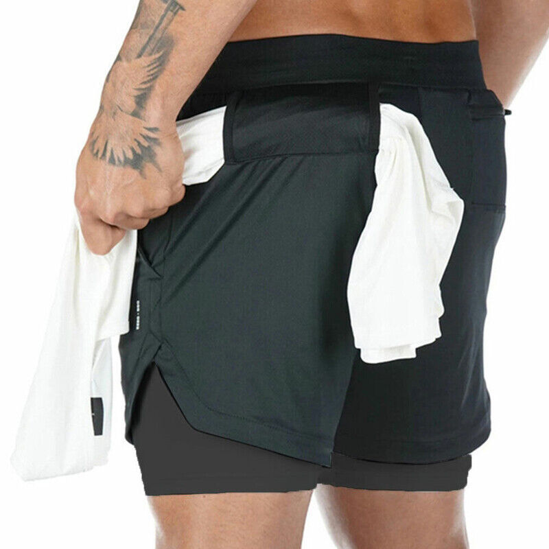Men’s Double-Layer Sports Running Shorts