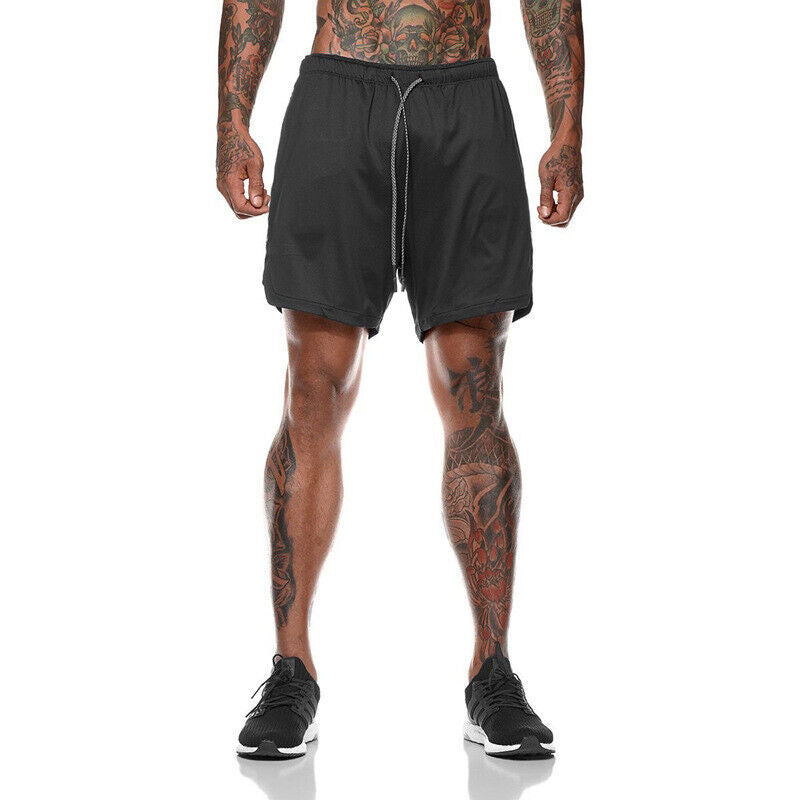 Men’s Double-Layer Sports Running Shorts