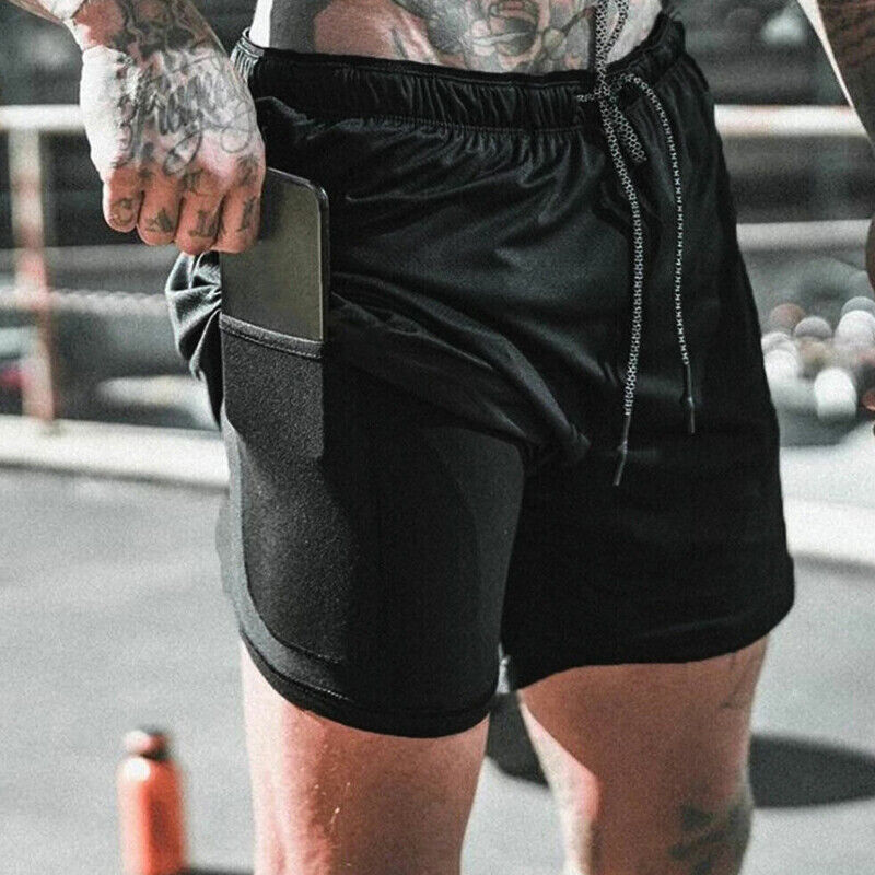 Men’s Double-Layer Sports Running Shorts