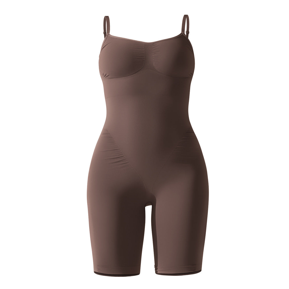 Brown shapewear bodysuit on a white background