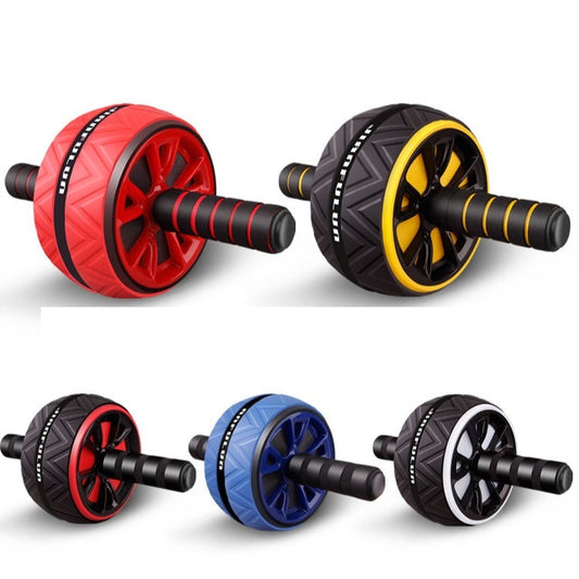Set of four ab rollers in different colors on a white background